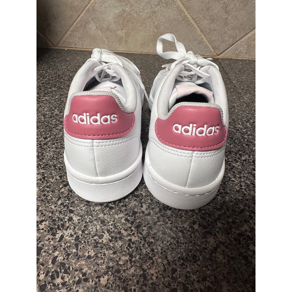 Adidas Advantage Court Sneakers White Pink Cloudfoam Women’s Size 8 - Picture 3 of 8
